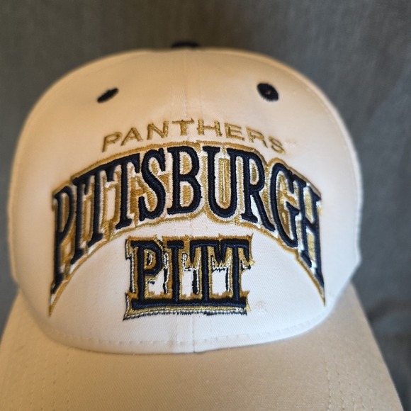 pitt panthers Embroidered Hat Loop And Hook Adjustable Strap White‎ - Picture 2 of 8
